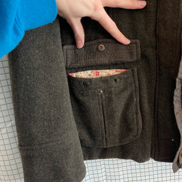 Abercrombie & Fitch Large Coat Floral Lined Heavy Jacket Coat - Picture 8 of 11